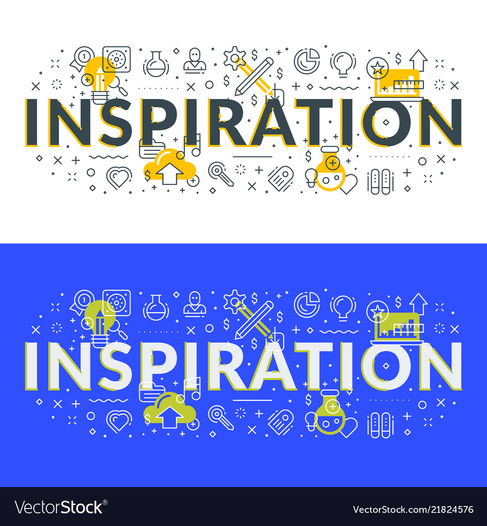 Inspiration Flat Line Concept For Web Banner And Vector Image