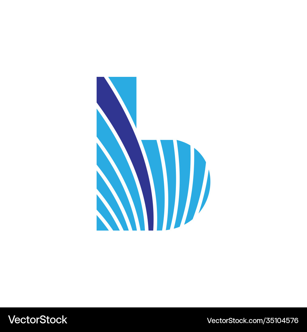Letter b stripes curves geometric logo Royalty Free Vector