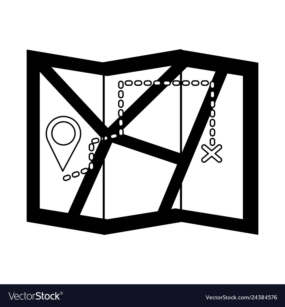 Map tracking navigation on white background