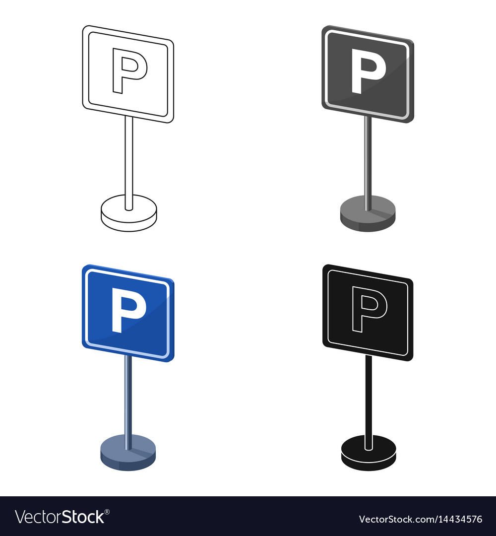Parking sign icon in cartoon style isolated Vector Image Parking sign icon in cartoon style isolated Vector Image