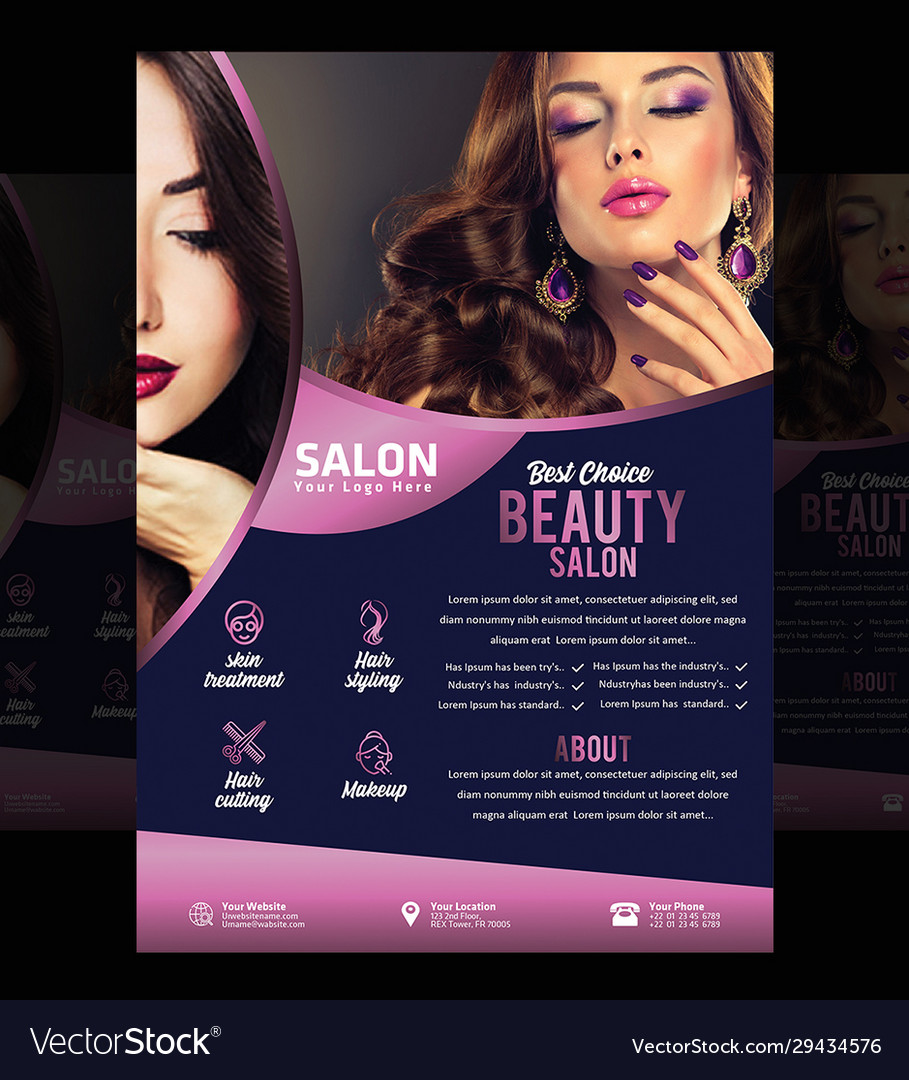 Salon flyer Royalty Free Vector Image - VectorStock