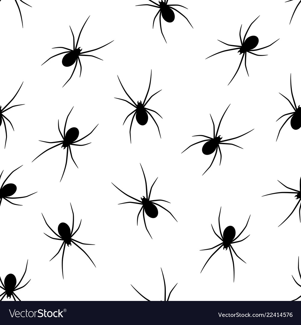 Set of black silhouettes spiders on white Vector Image