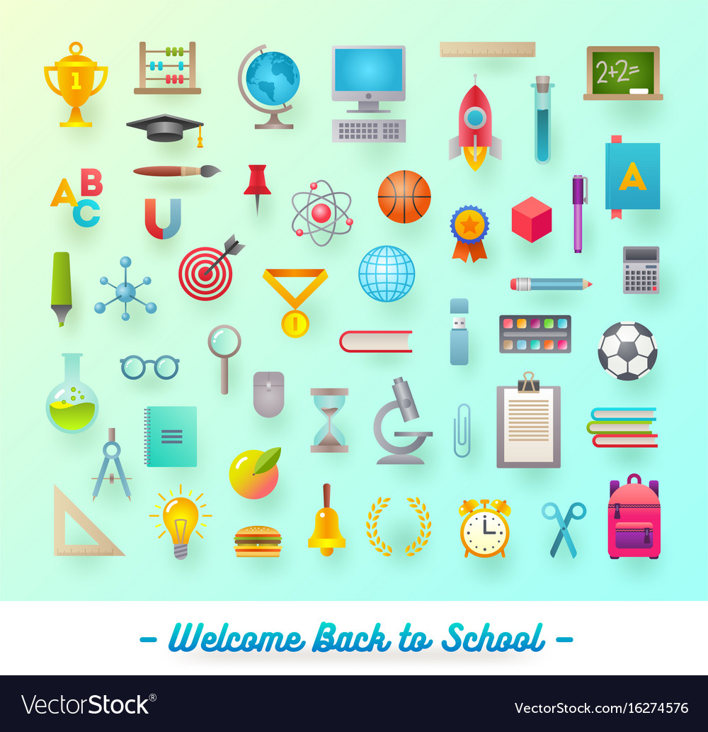 https://cdn2.vectorstock.com/i/1000x1000/45/76/set-of-school-items-object-supplies-and-accessor-vector-16274576.jpg