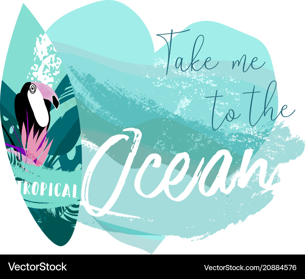 Summer surf board Royalty Free Vector Image - VectorStock