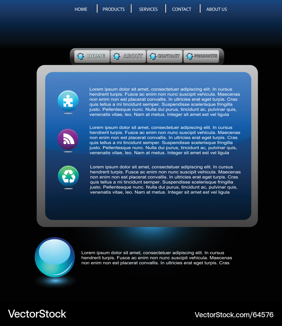 Website template Royalty Free Vector Image - VectorStock