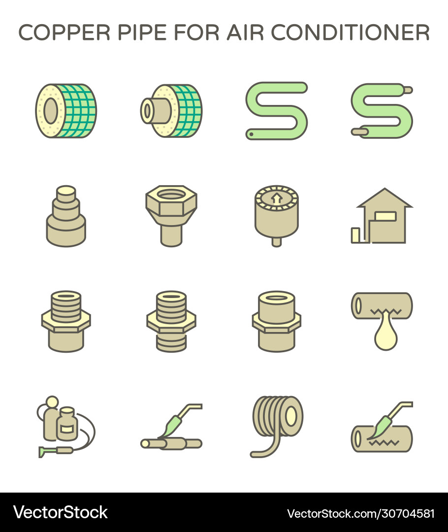 Air conditioner installation tool icon set Vector Image