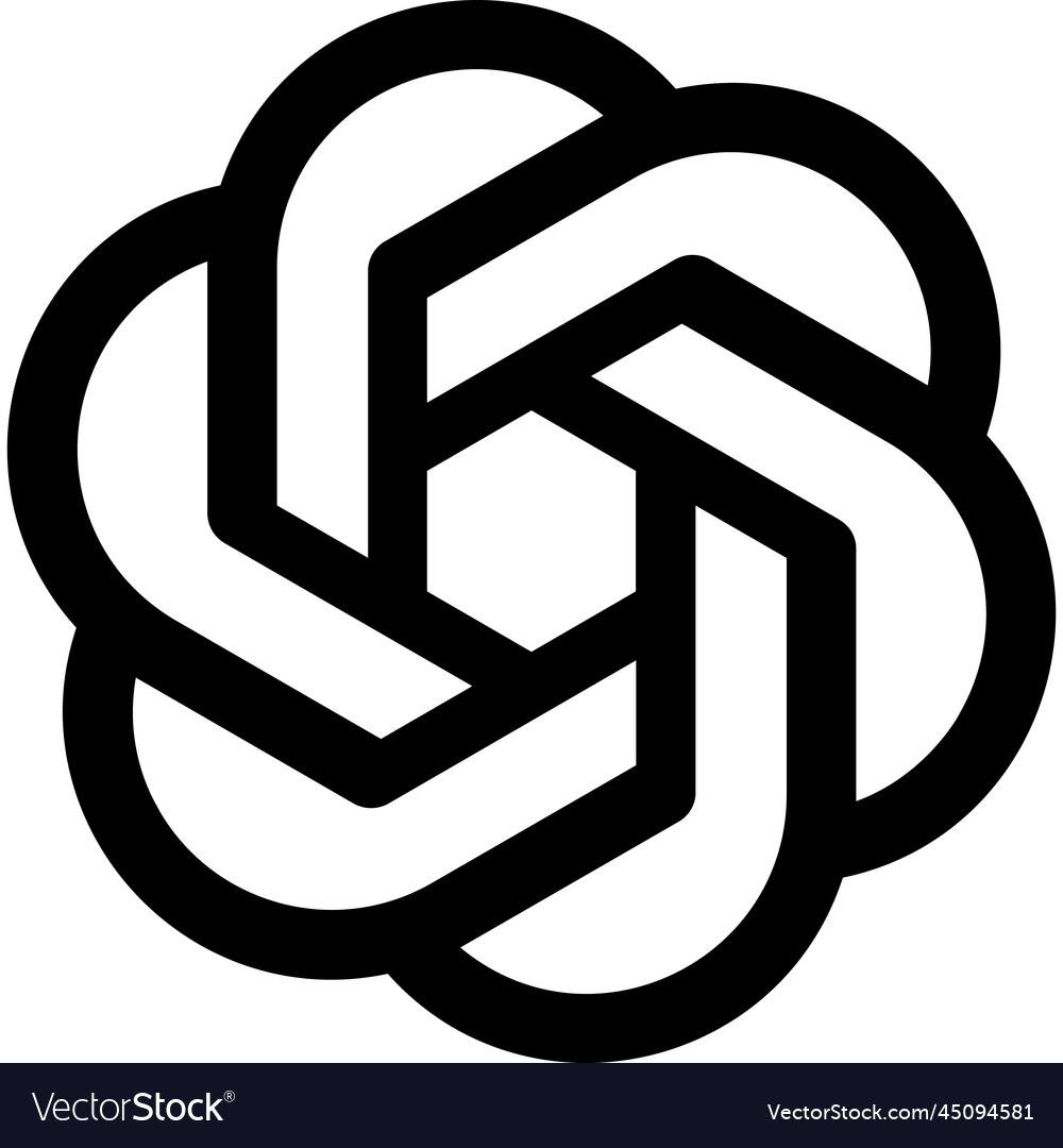 Artificial intelligence black and white logo Vector Image