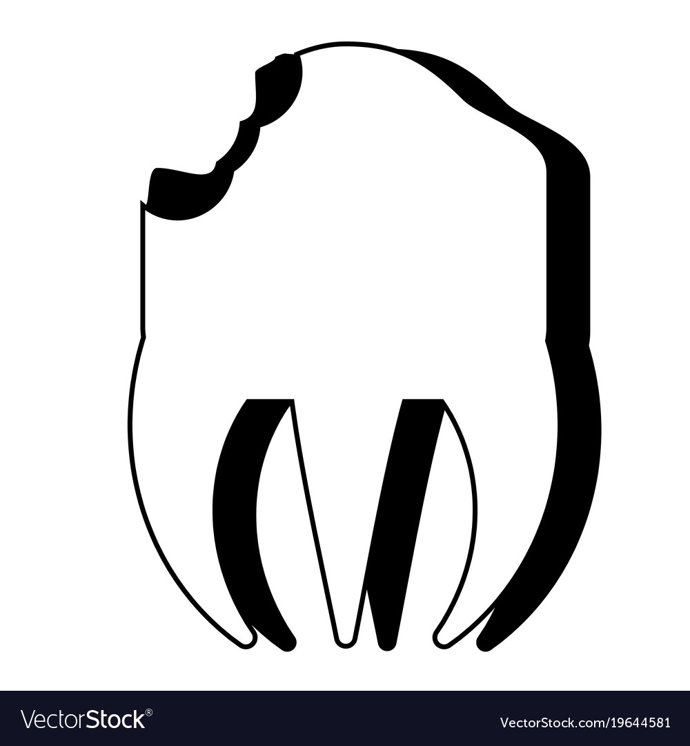 Broken molar icon Royalty Free Vector Image - VectorStock