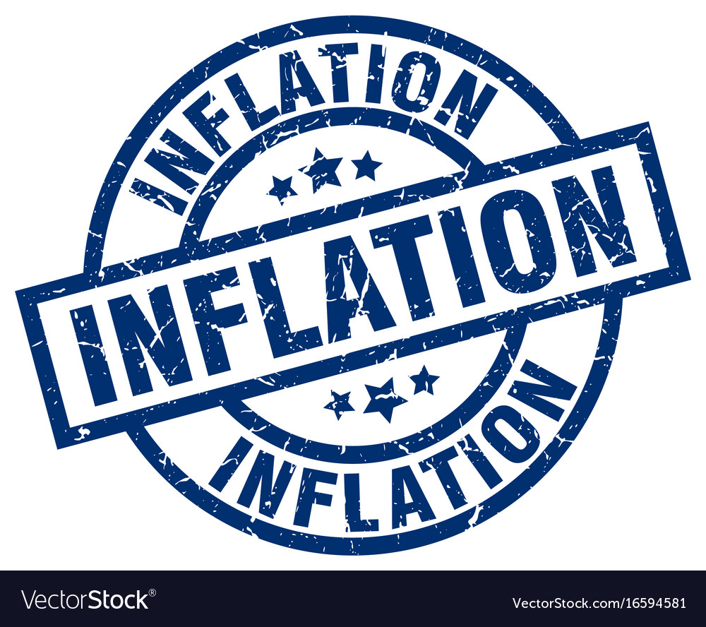 Inflation blue round grunge stamp Royalty Free Vector Image