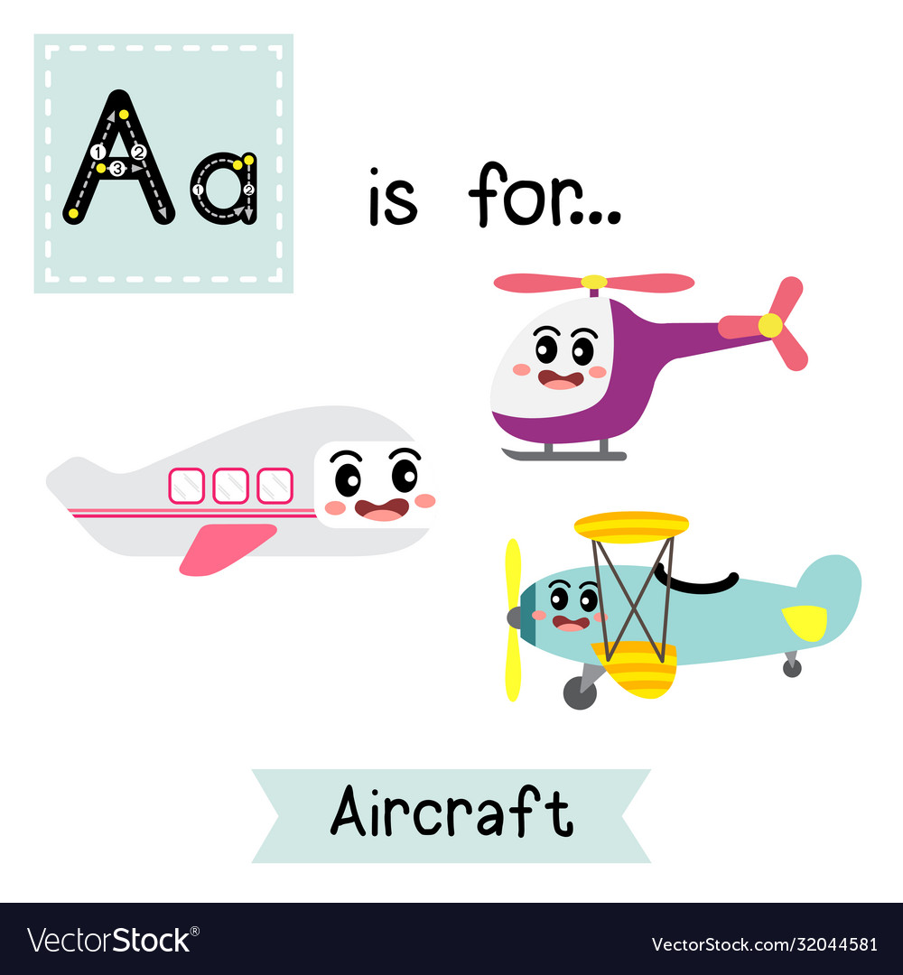 Letter a tracing aircraft