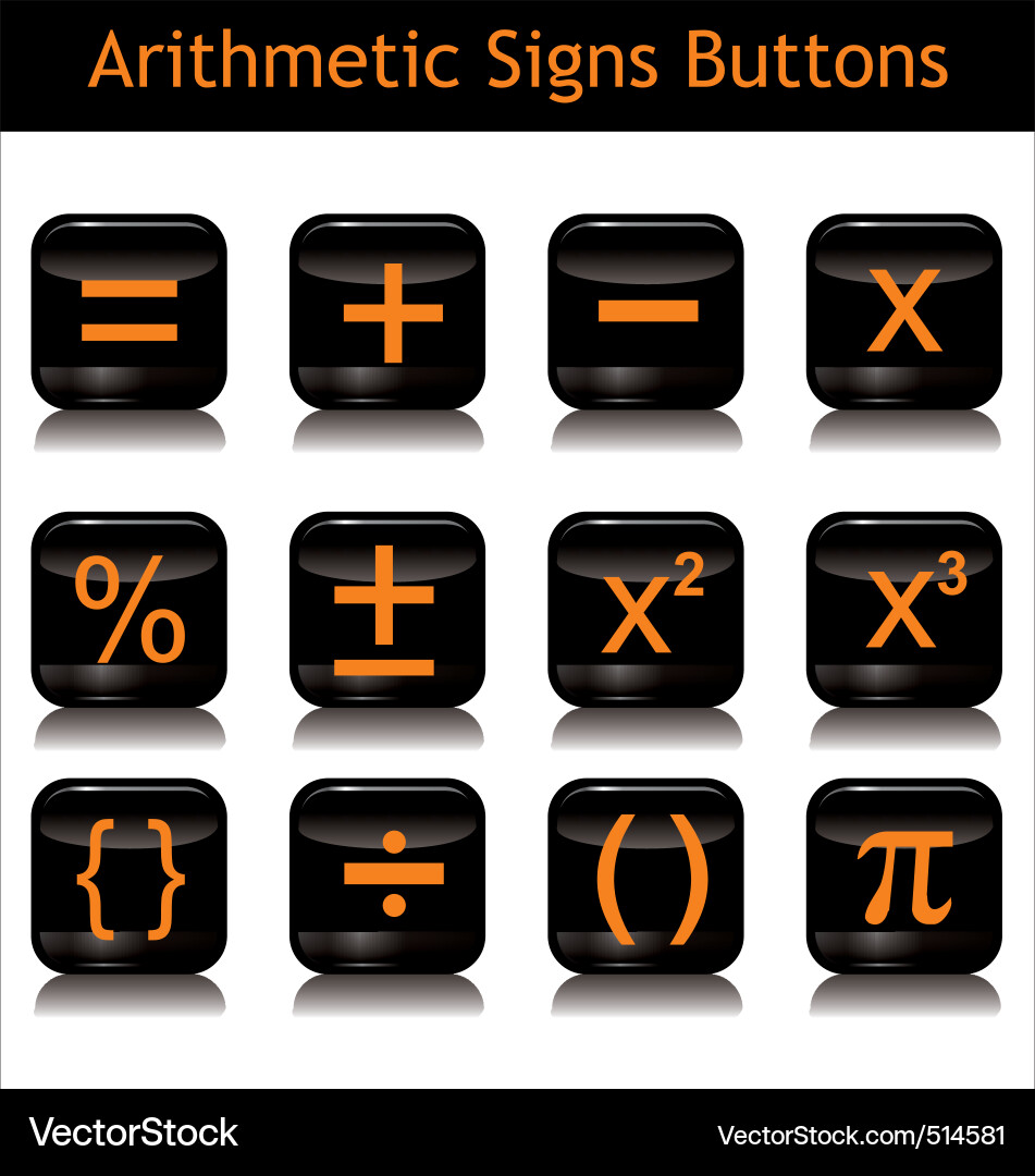 Mathematical Signs and Buttons Royalty Free Vector Image