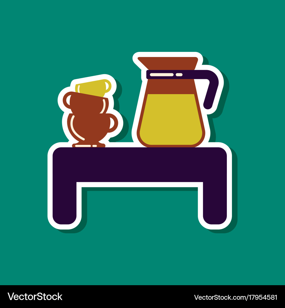 Paper sticker on stylish background coffee cup Vector Image