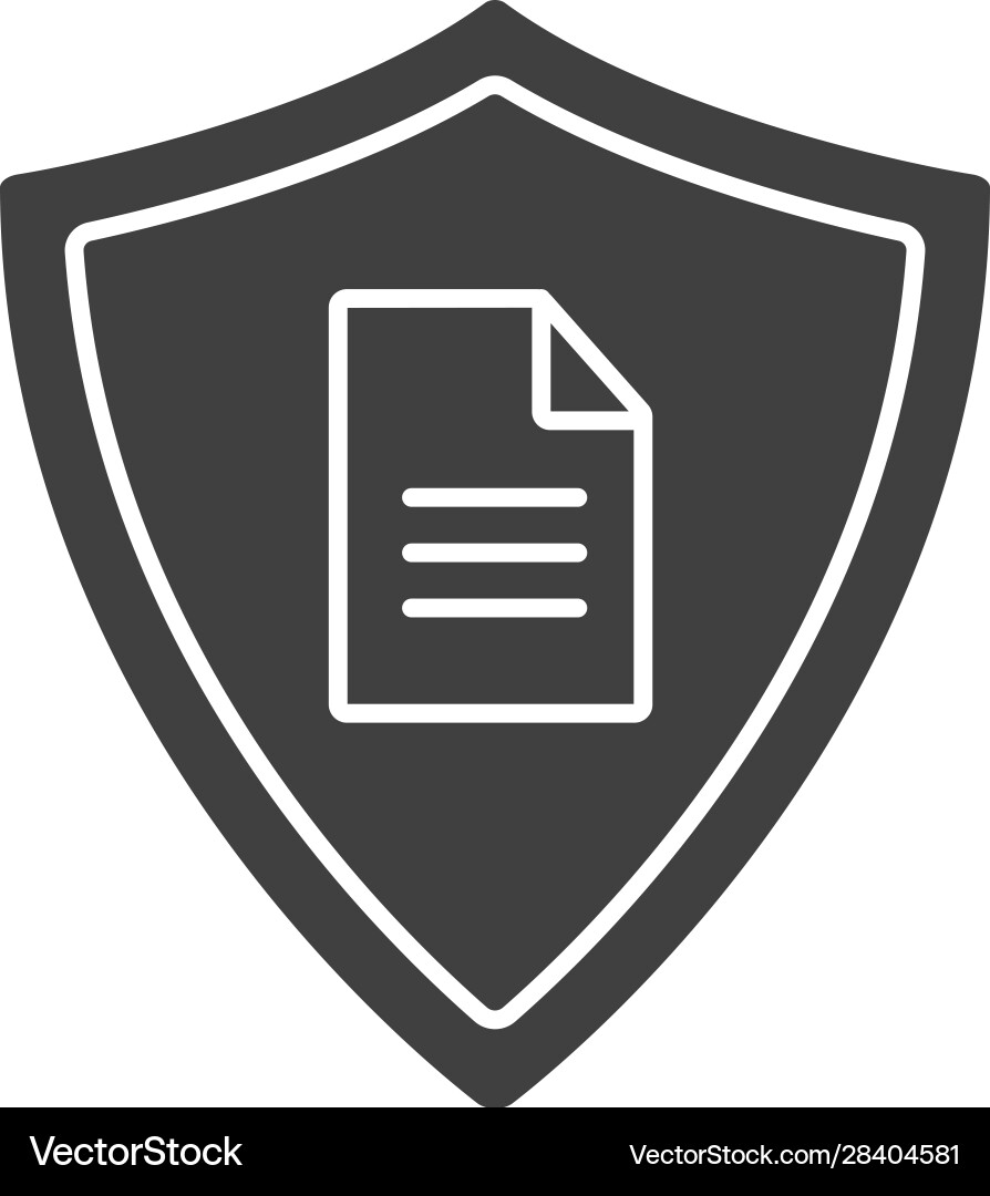 Personal document security glyph icon Royalty Free Vector
