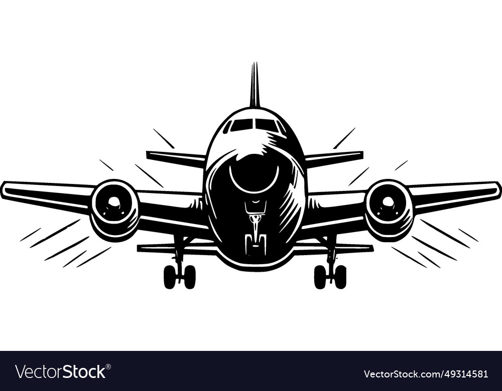 Plane - minimalist and flat logo Royalty Free Vector Image