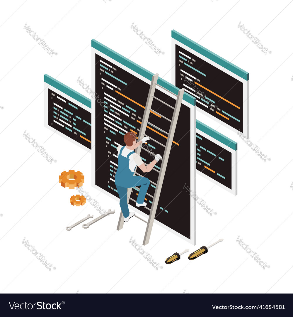 Programming on ladder composition vector image Programming on ladder composition