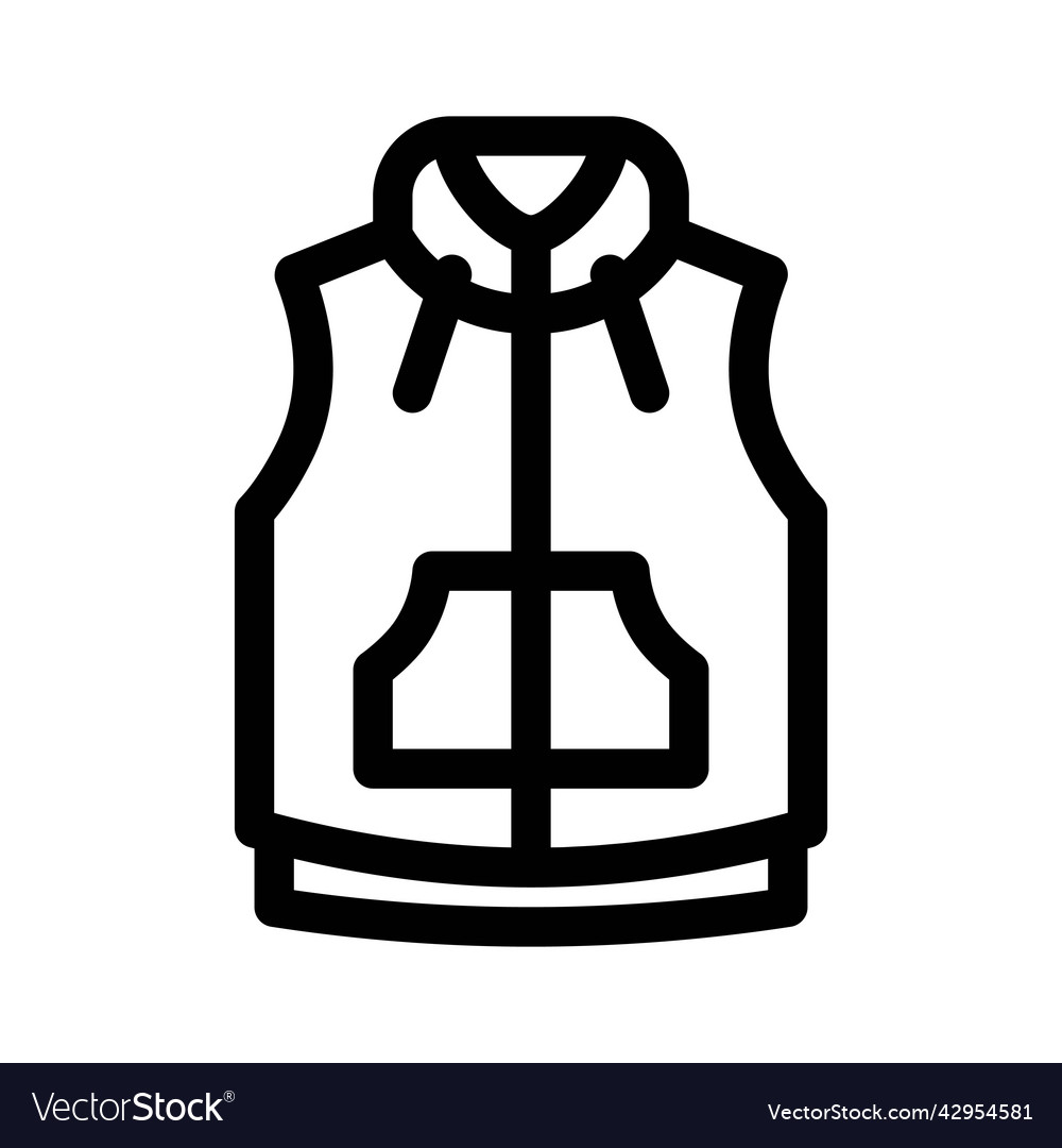 Sleeveless jacket icon on white background vest d