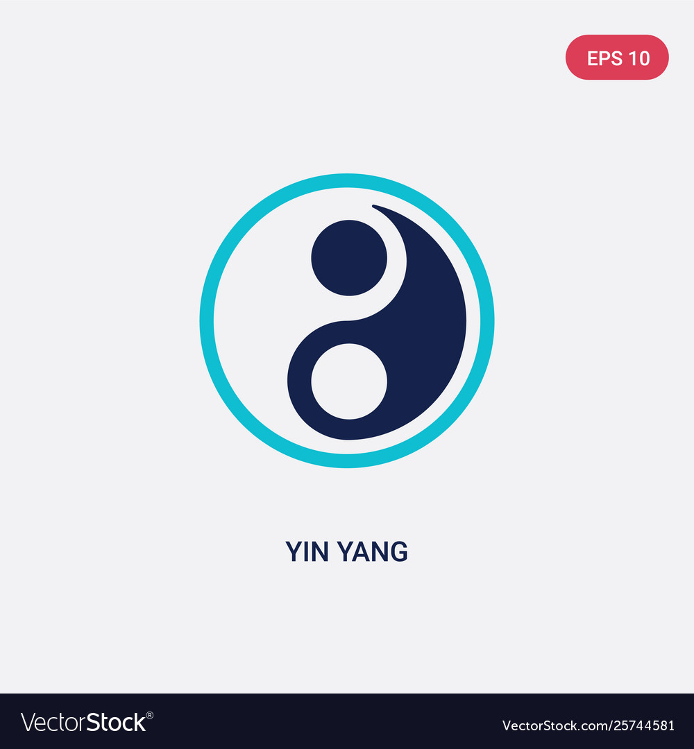 Two color yin yang icon from accommodation