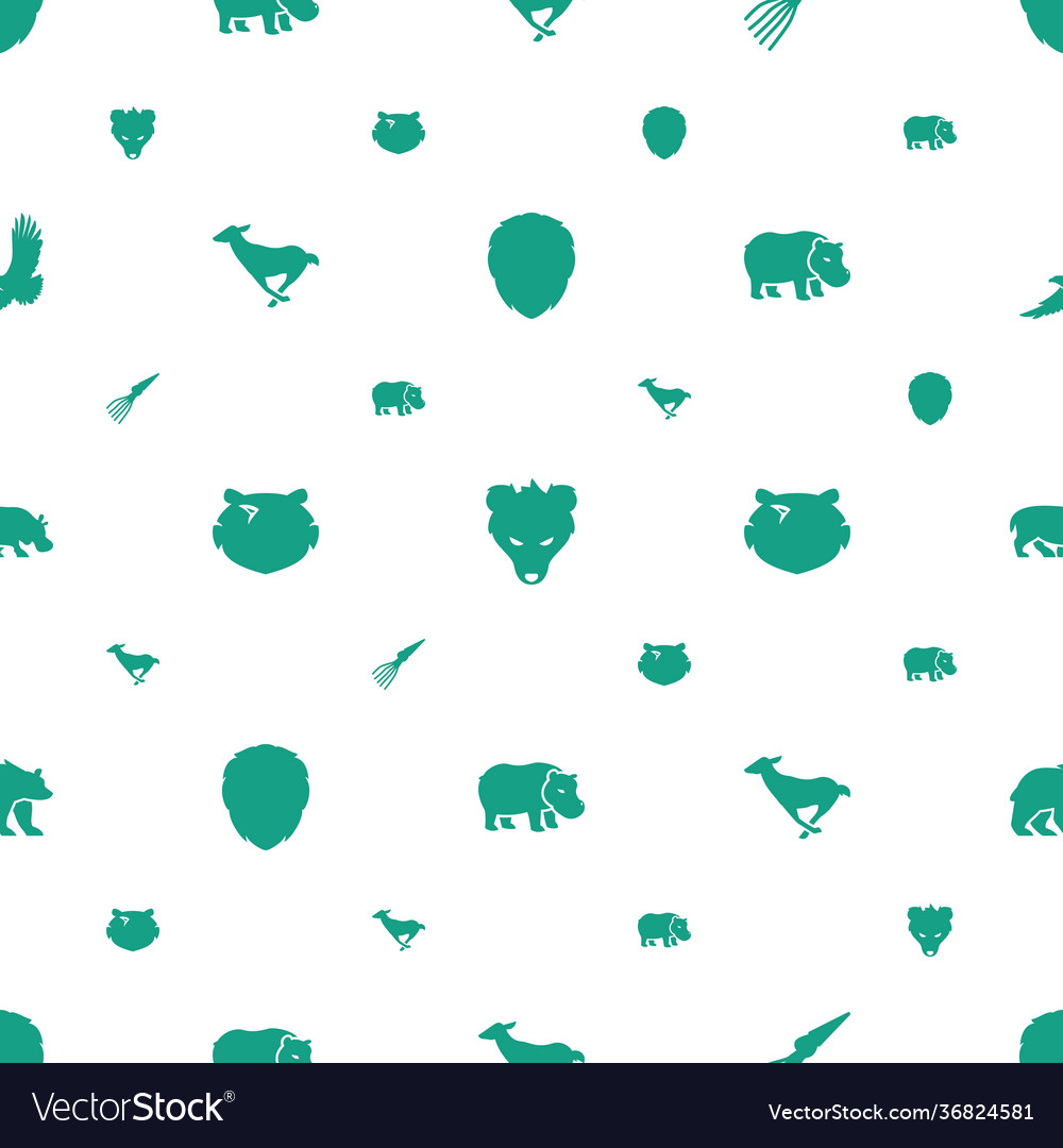 Wildlife icons pattern seamless white background