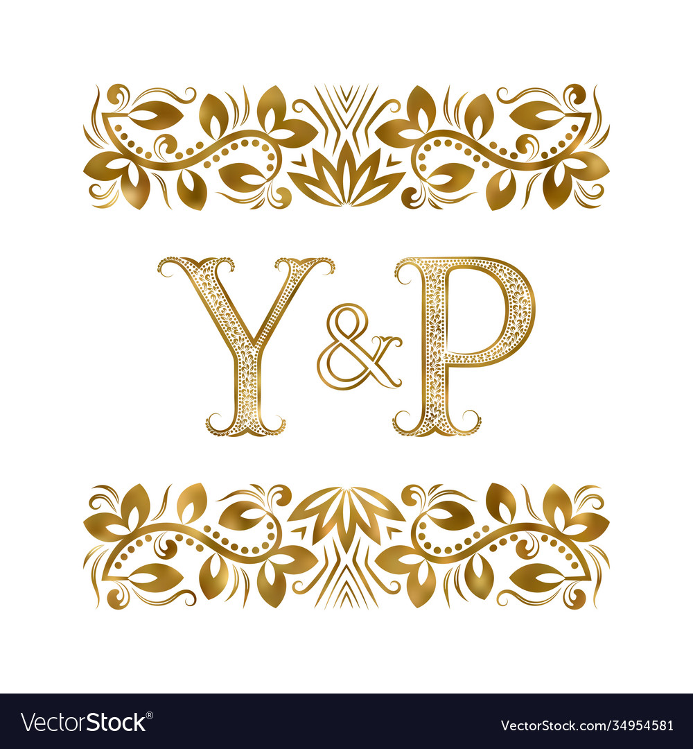 Y and p initials vintage logo letters Royalty Free Vector