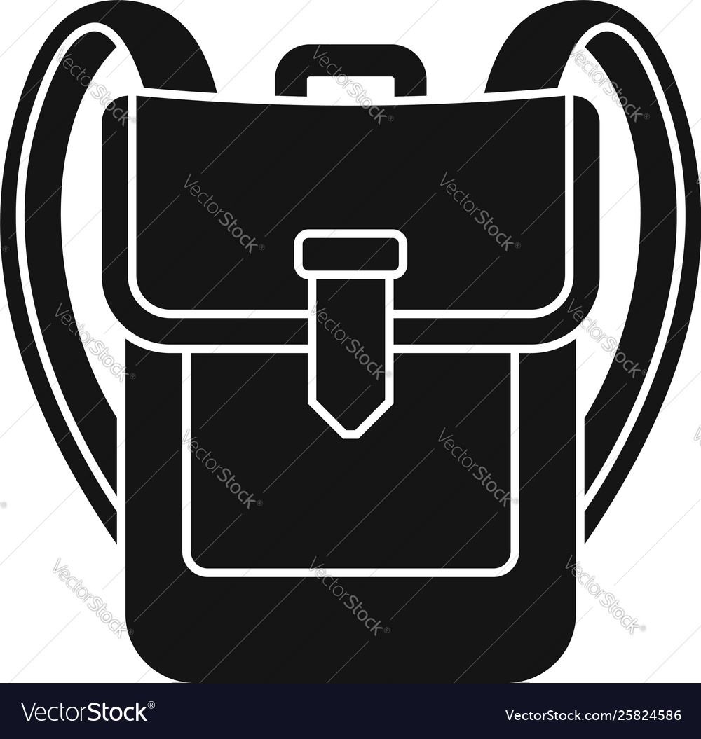 Backpack icon simple style Royalty Free Vector Image