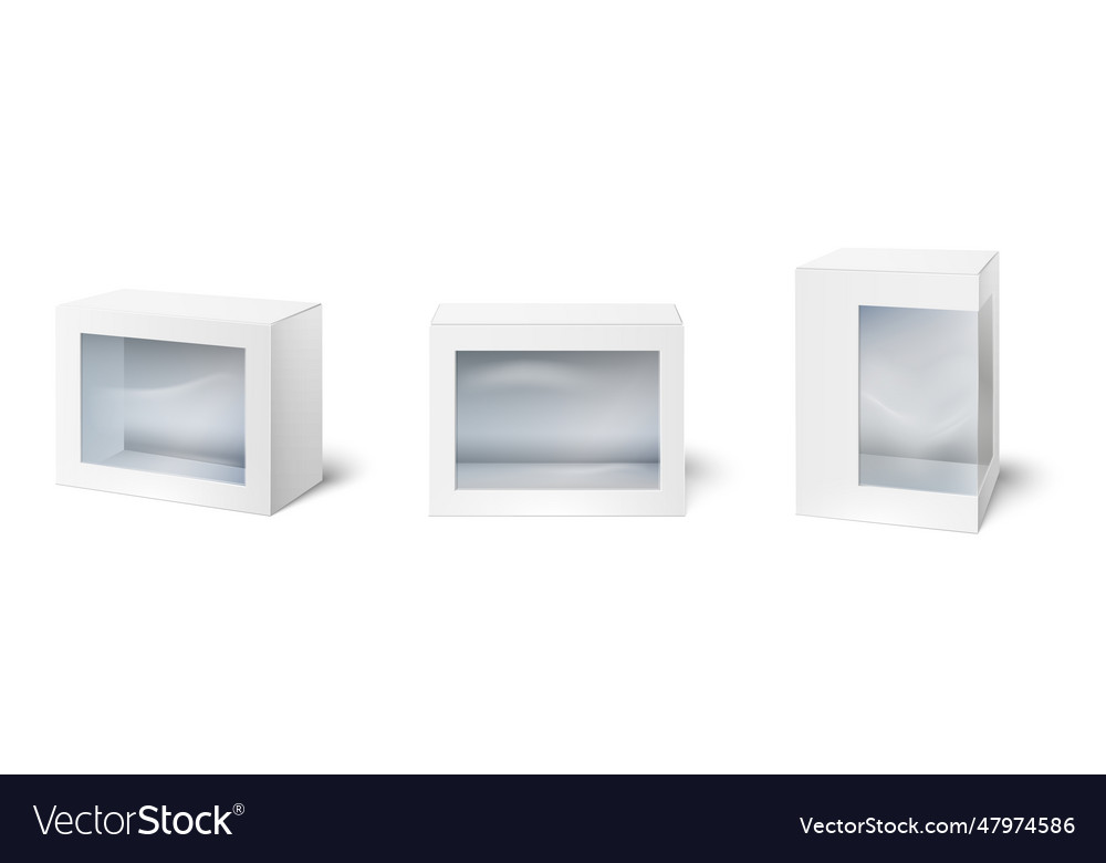 Box with window showcase packaging boxes windows Vector Image