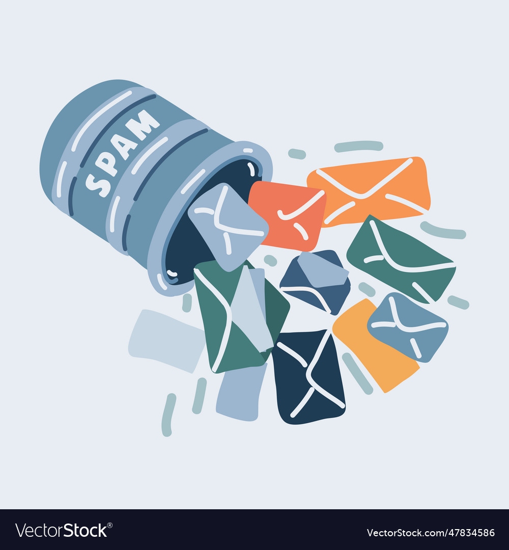 Cartoon of email spam envelope Royalty Free Vector Image