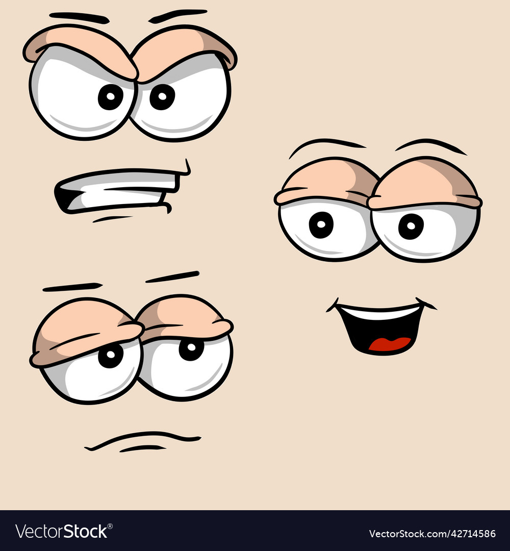 Funny eyes with emotions different faces Vector Image