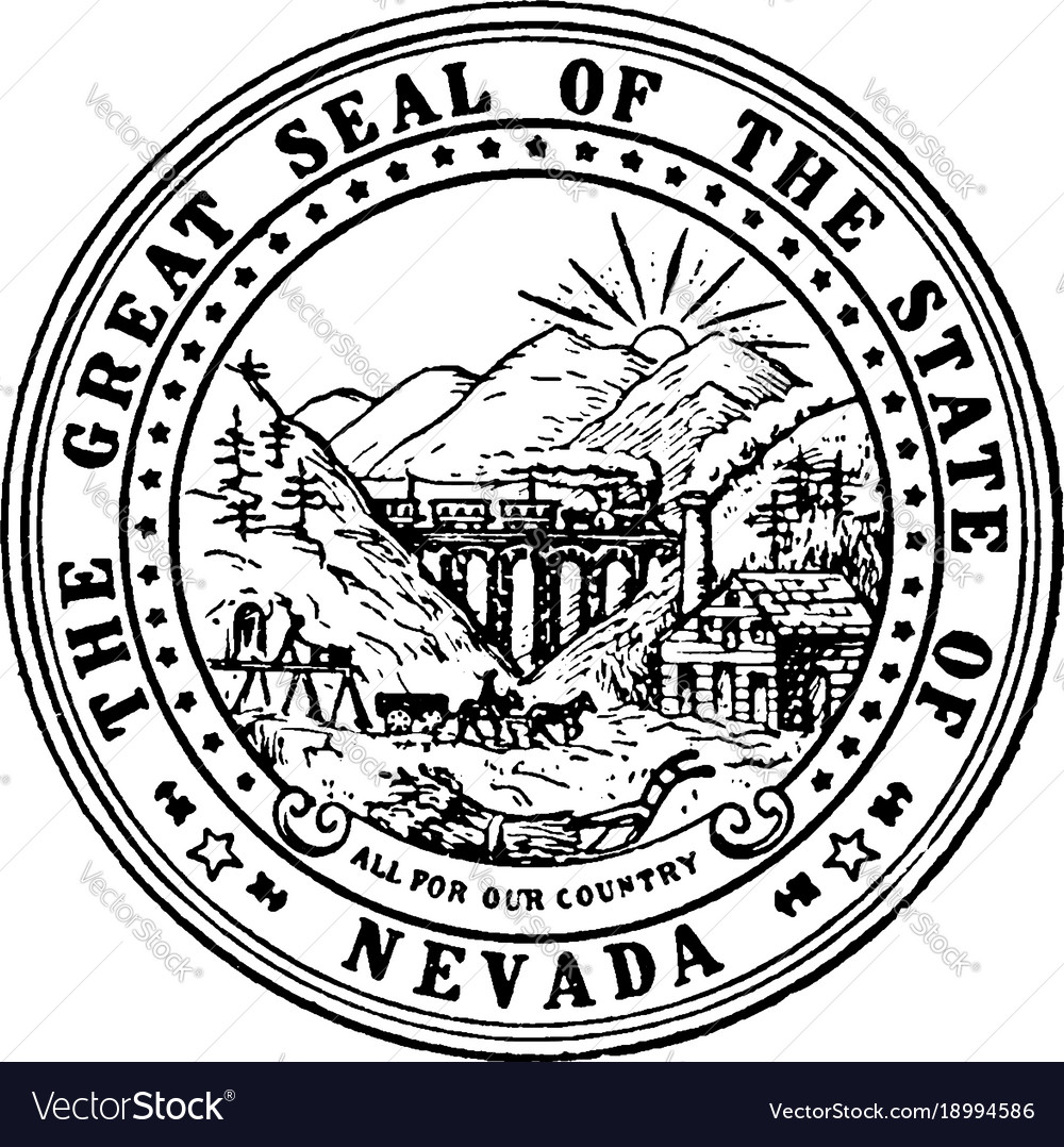 Great seal of the state of nevada vintage Vector Image