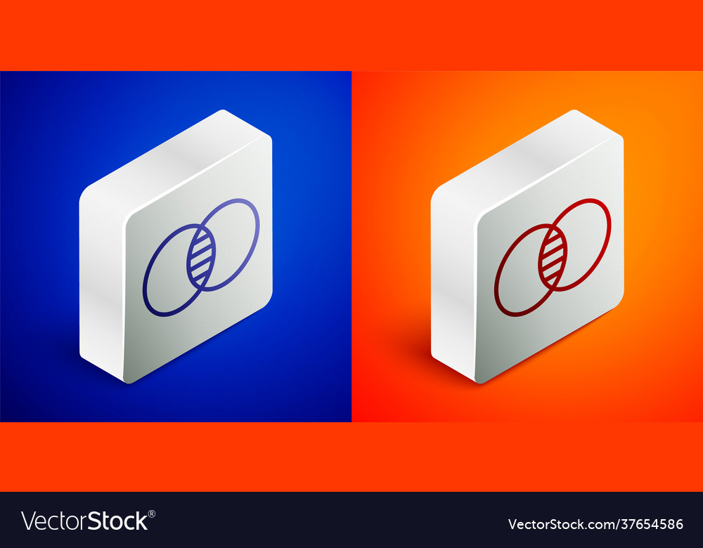 Isometric line mathematics sets a and b icon