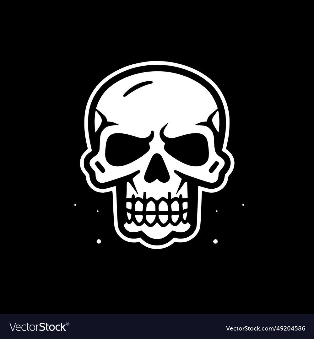 Skull - minimalist and flat logo Royalty Free Vector Image