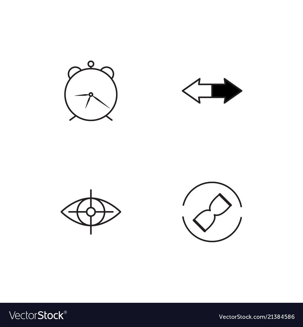 Time linear icons set simple outline