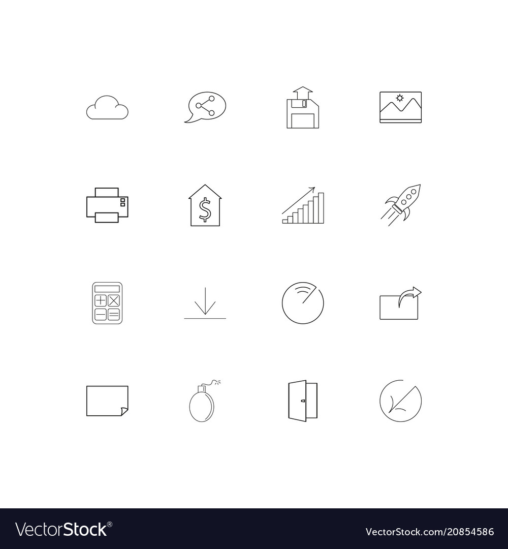 Web linear thin icons set outlined simple