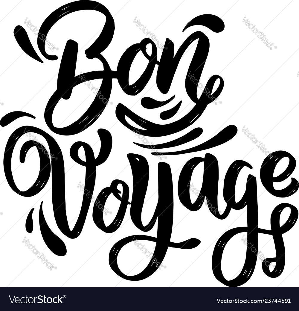 Bon voyage lettering phrase on white background