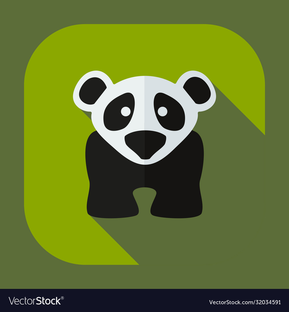 Flat modern design with shadow icons pandas Vector Image