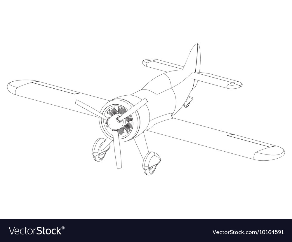 Самолёт с пропеллером спереди рисунок