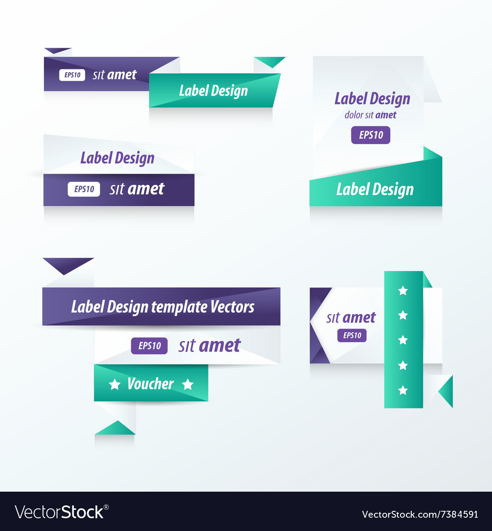 Label design origami styles