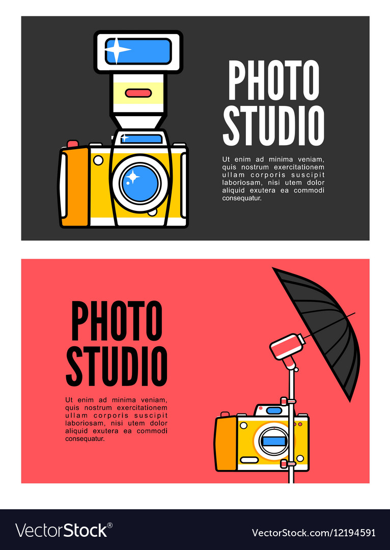 Photography banner set with photo elements Vector Image