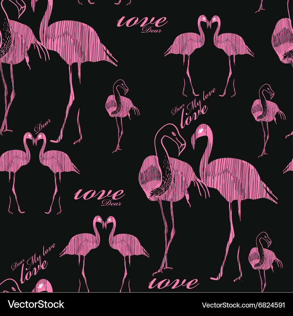 Seamless pattern flamingo Royalty Free Vector Image