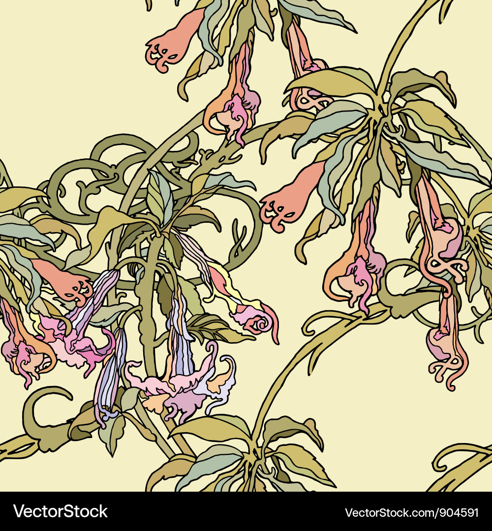 Seamless pattern with flowers Royalty Free Vector Image