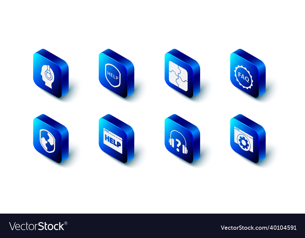 Set shield with text help piece of puzzle label vector image Set shield with text help piece of puzzle label