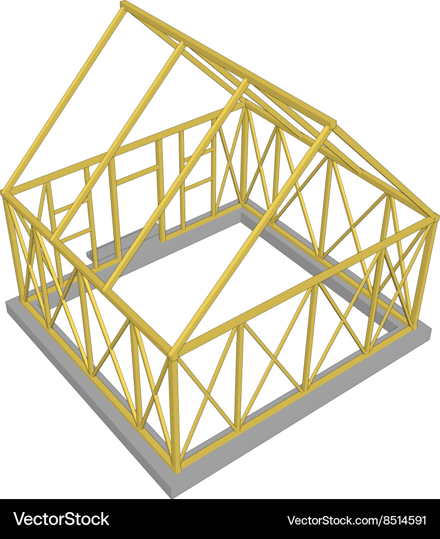 Structure of house in construction Royalty Free Vector Image