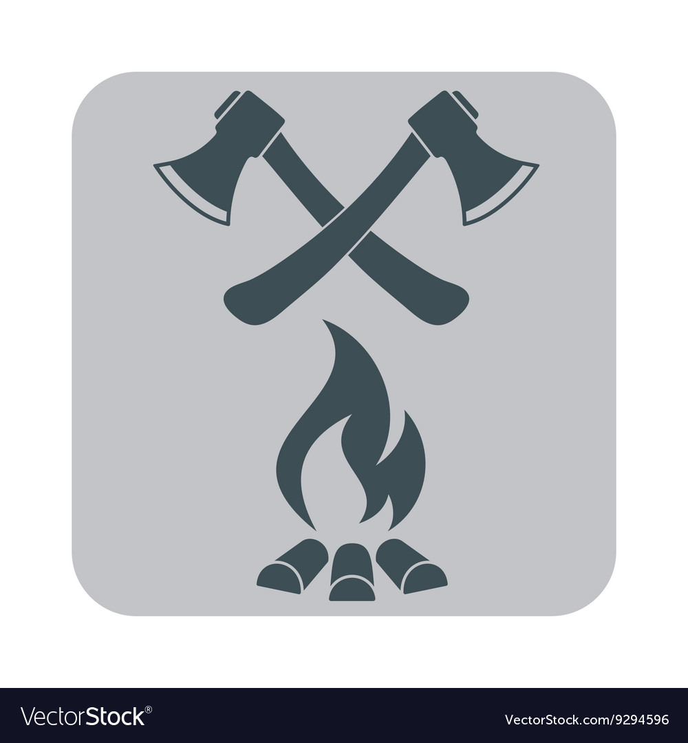 Ax and campfire icon