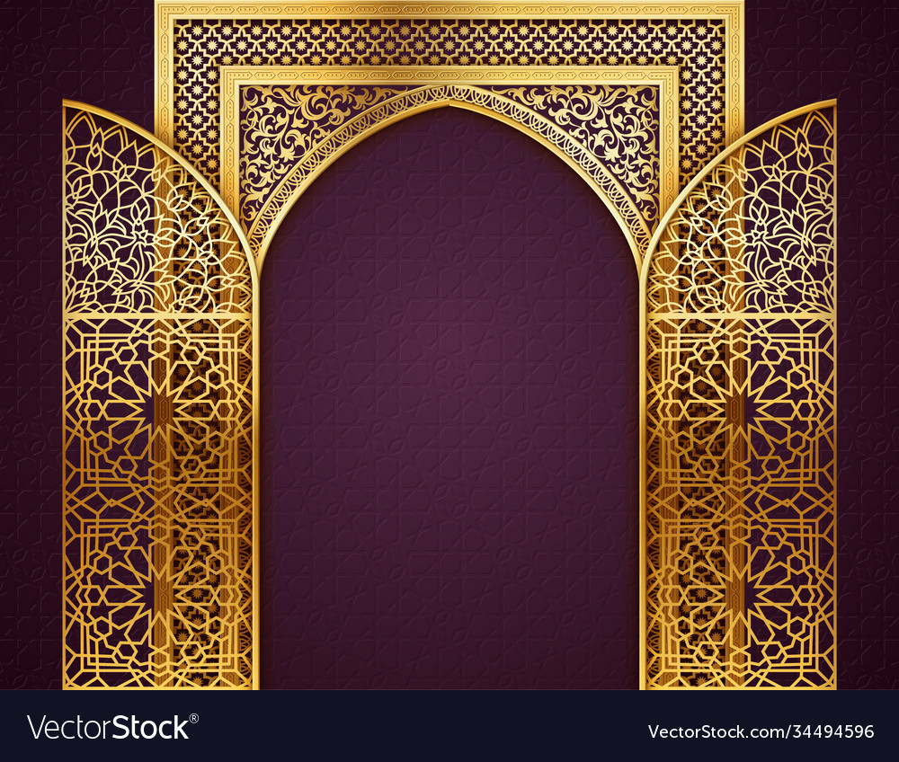 Background with golden arch Royalty Free Vector Image
