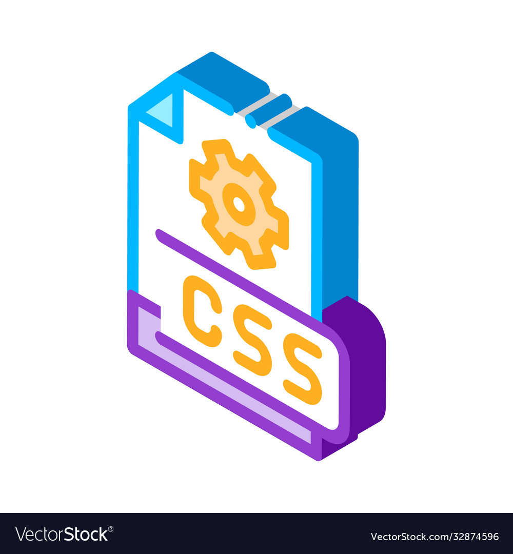 Front end css code isometric icon