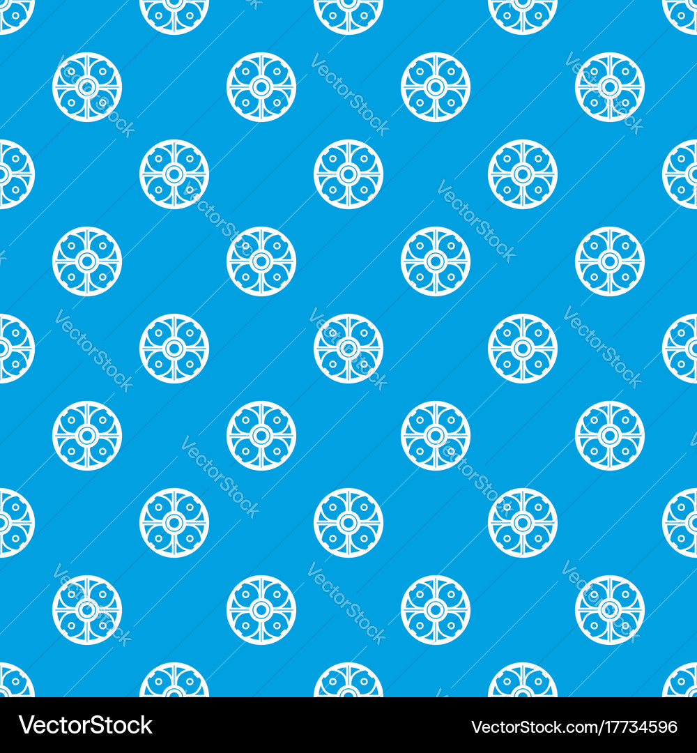 Shield pattern seamless blue Royalty Free Vector Image
