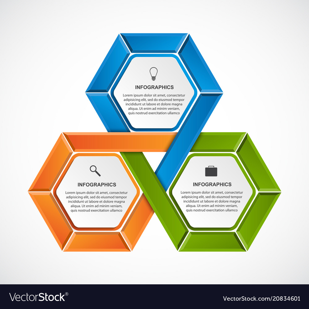 Abstract hexagon infographics template