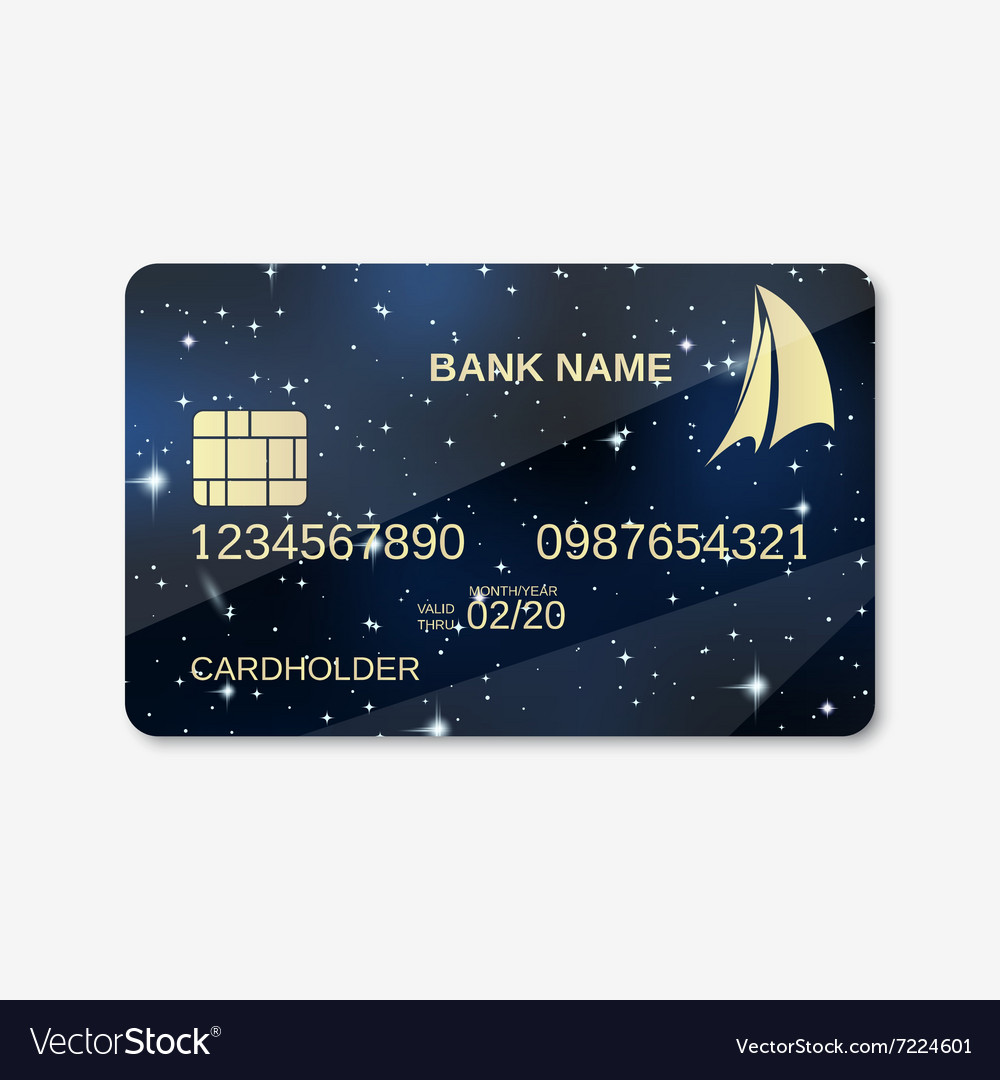 Bank card design template Royalty Free Vector Image