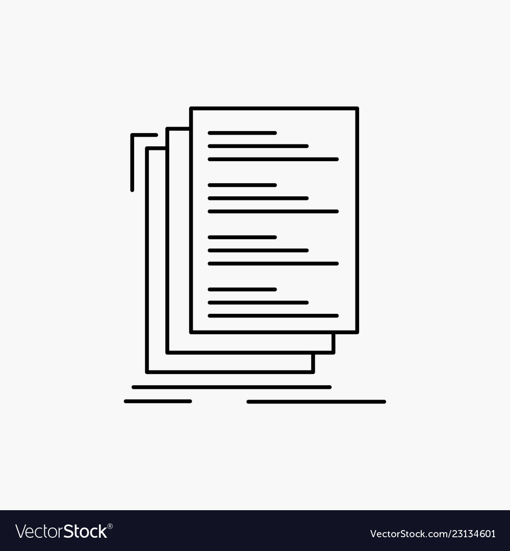 Code coding compile files list line icon isolated vector image Code coding compile files list line icon isolated