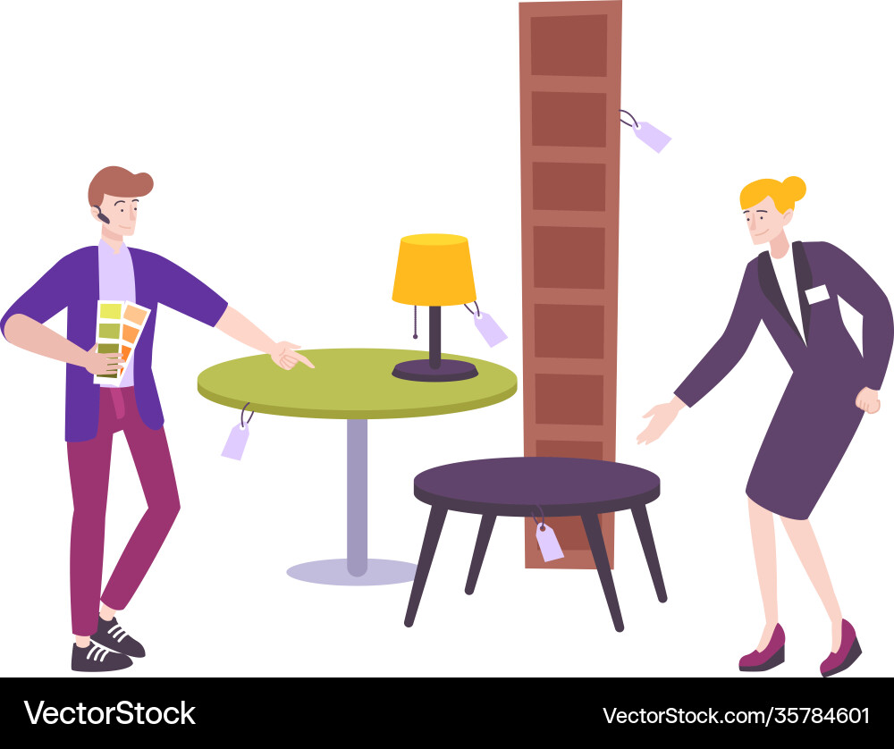 Flat designer interior Royalty Free Vector Image