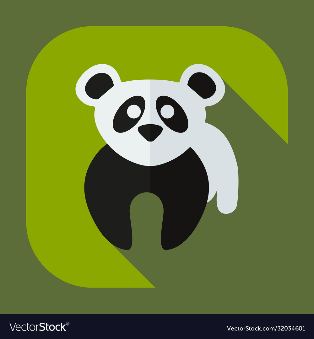 Flat modern design with shadow icons pandas Vector Image